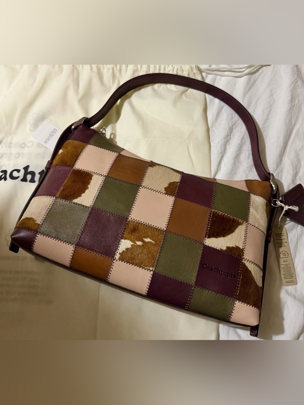 Coachtopia Alter/Ego Slouchy Shoulder Bag Merlot/ Olive/ Cow